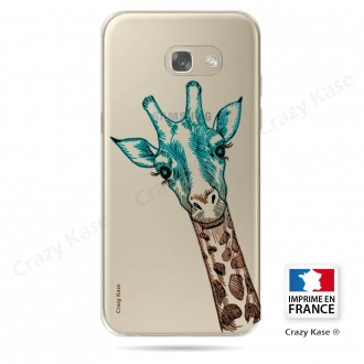 Coque Galaxy A3 (2017) Transparente et souple motif Tête de Girafe - Crazy Kase