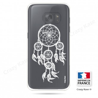 Coque Galaxy S7 Edge Transparente et souple motif Attrape Rêves Blanc - Crazy Kase
