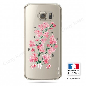 Coque Galaxy S6 Transparente et souple motif Fleur de Sakura - Crazy Kase