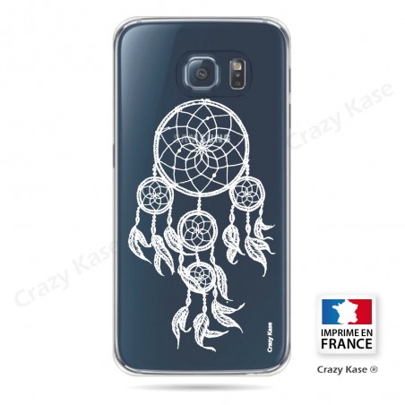 Coque Galaxy S6 Transparente et souple motif Attrape Rêves Blanc - Crazy Kase