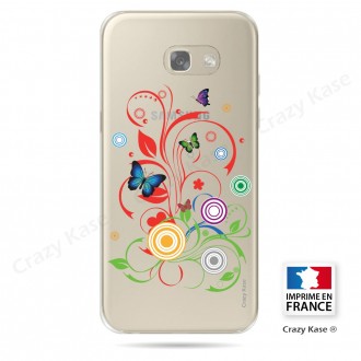 Coque Galaxy A3 (2016) Transparente et souple motif Papillons et Cercles - Crazy Kase