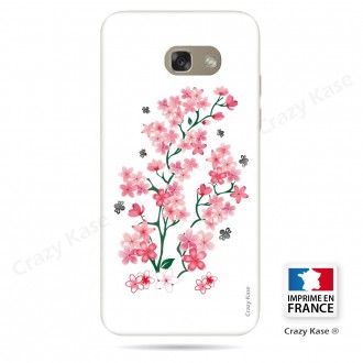 Coque Galaxy A3 (2016) souple motif Fleurs de Sakura sur fond blanc - Crazy Kase