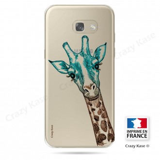 Coque Galaxy A3 (2016) Transparente et souple motif Tête de Girafe - Crazy Kase