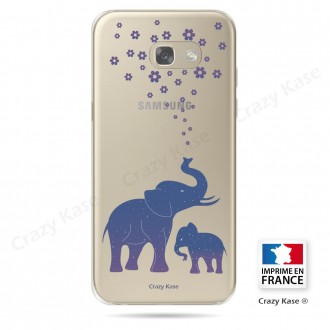 Coque Galaxy A3 (2016) Transparente et souple motif Eléphant Bleu - Crazy Kase