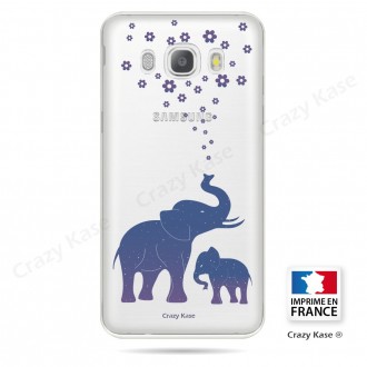 Coque Galaxy J5 (2016) Transparente et souple motif Eléphant Bleu - Crazy Kase