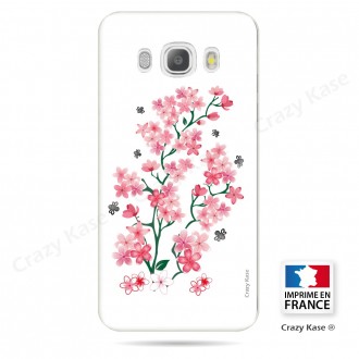 Coque Galaxy J5 (2016) souple motif Fleurs de Sakura sur fond blanc - Crazy Kase