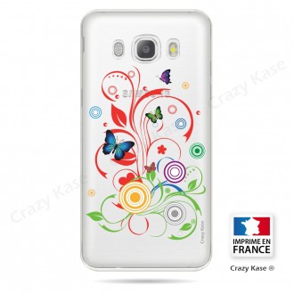 Coque Galaxy J5 (2016) Transparente et souple motif Papillons et Cercles - Crazy Kase
