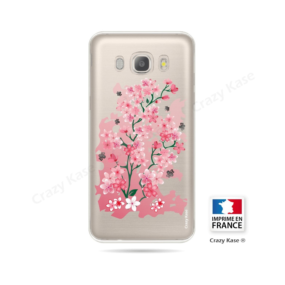 Coque Galaxy J5 (2016) Transparente et souple motif Fleurs de Cerisiers - Crazy Kase