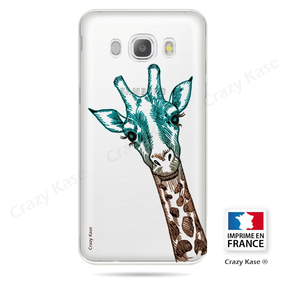 Coque Galaxy J5 (2016) Transparente et souple motif Tête de Girafe - Crazy Kase