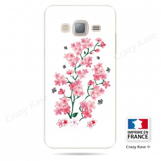 Coque Galaxy Core Prime motif Fleurs de Sakura sur fond blanc - Crazy Kase