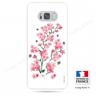 Coque Galaxy S8 Plus souple motif Fleurs de Sakura sur fond blanc - Crazy Kase
