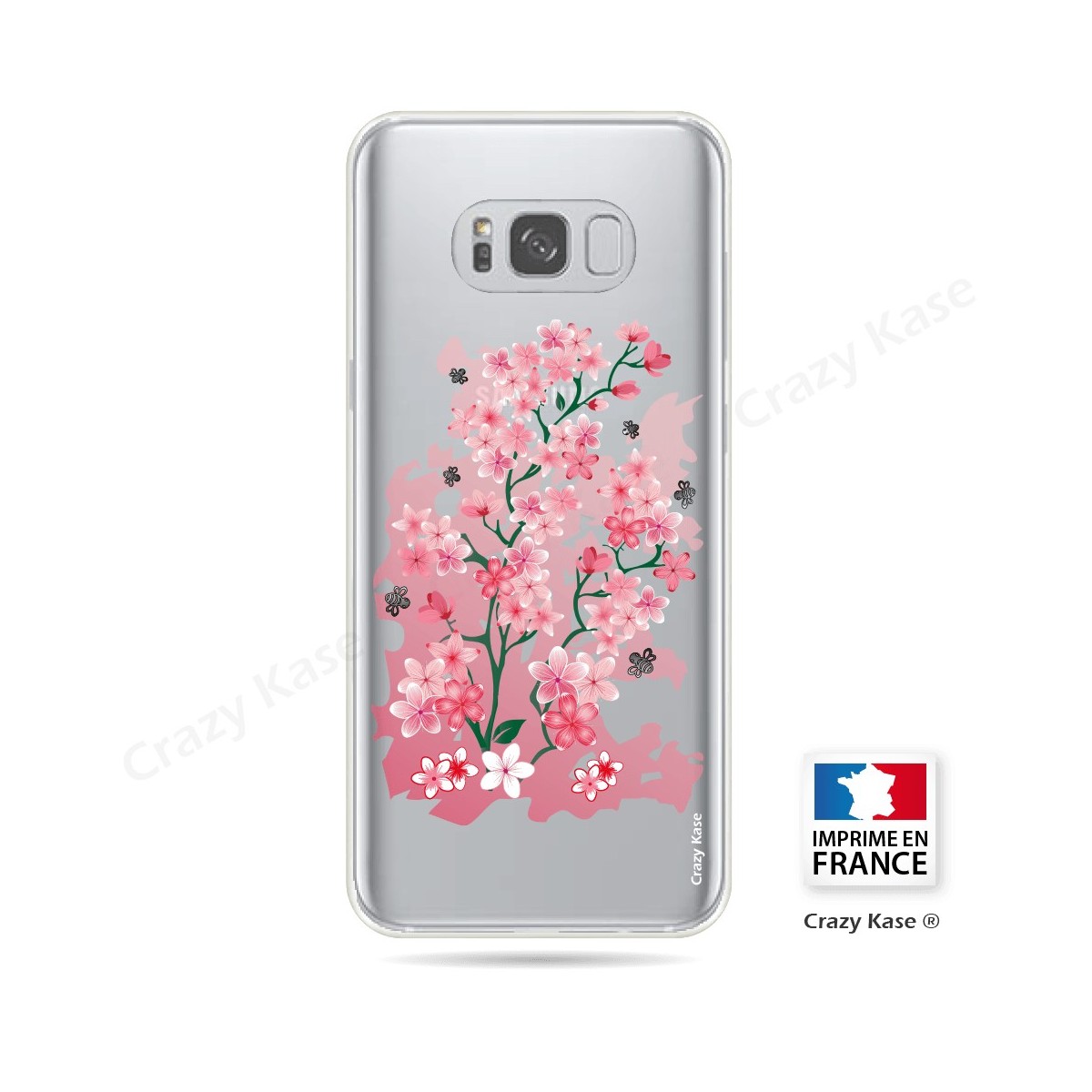 Coque Galaxy S8 Plus Transparente souple motif Fleurs de Cerisier - Crazy Kase