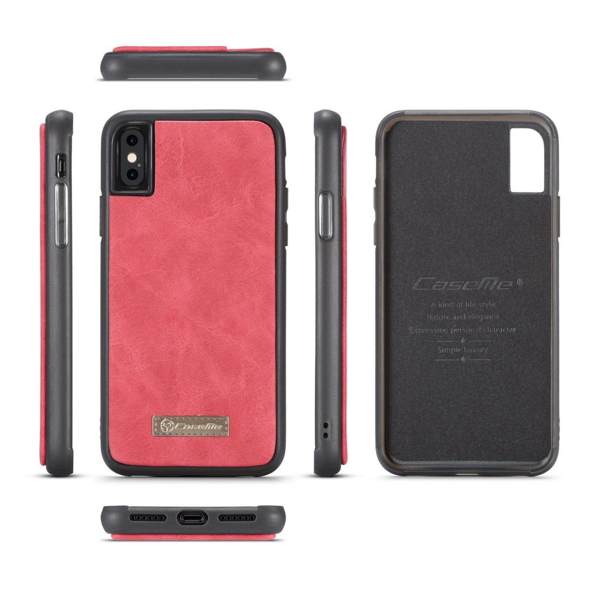 Etui iPhone X Portefeuille multifonctions Rouge - CaseMe