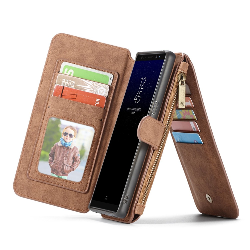Etui Galaxy Note8 Portefeuille multifonctions Marron - CaseMe