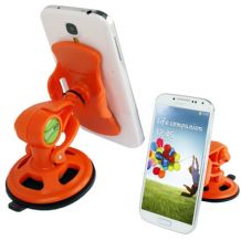 Support universel rotatif 360 degrés adhésif orange pour smartphone