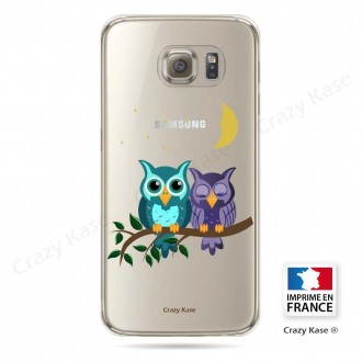 Coque Galaxy S6 souple motif chouettes au clair de lune - Crazy Kase
