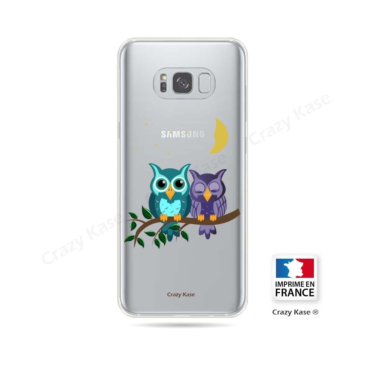 Coque Galaxy S8 Plus souple motif chouettes au clair de lune - Crazy Kase