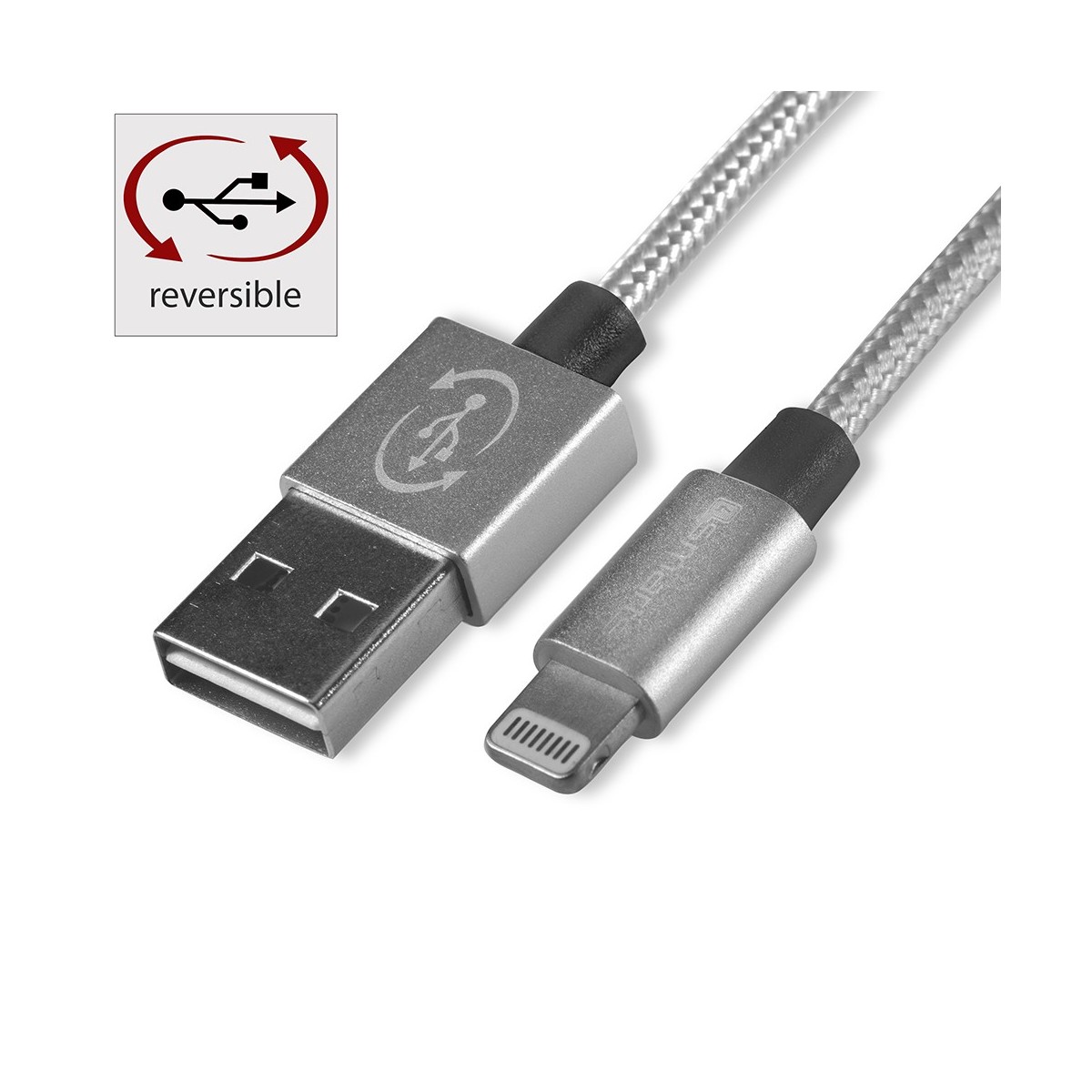 Câble USB vers connecteur Lightning 2 mètre Gris - 4smarts