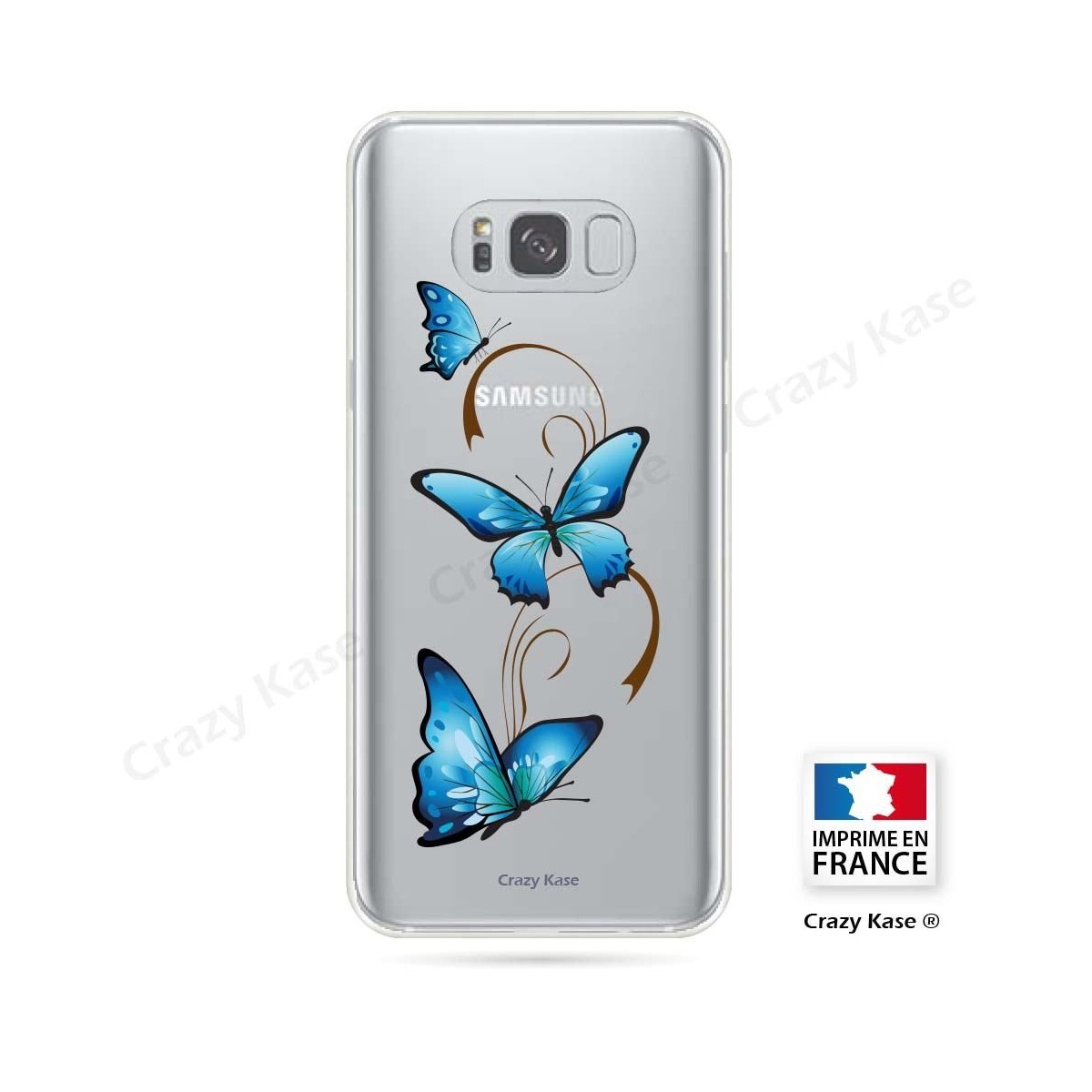 Coque Galaxy S8 Plus souple motif Papillon sur Arabesque - Crazy Kase