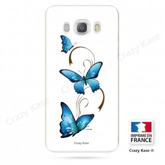 Coque Galaxy J5 (2016) souple motif Papillon et Arabesque sur fond blanc - Crazy Kase