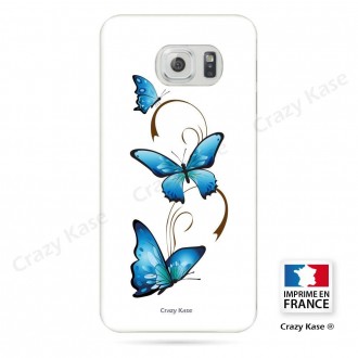 Coque Galaxy S6 souple motif Papillon et Arabesque sur fond blanc - Crazy Kase