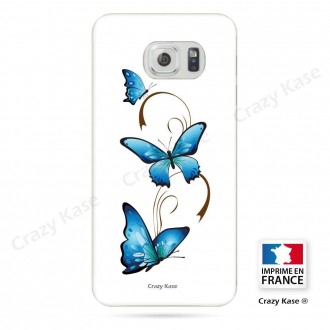 Coque Galaxy S6 Edge souple motif Papillon et Arabesque sur fond blanc - Crazy Kase