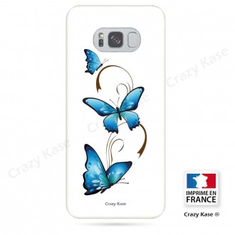 Coque Galaxy S8 souple motif Papillon et Arabesque sur fond blanc - Crazy Kase