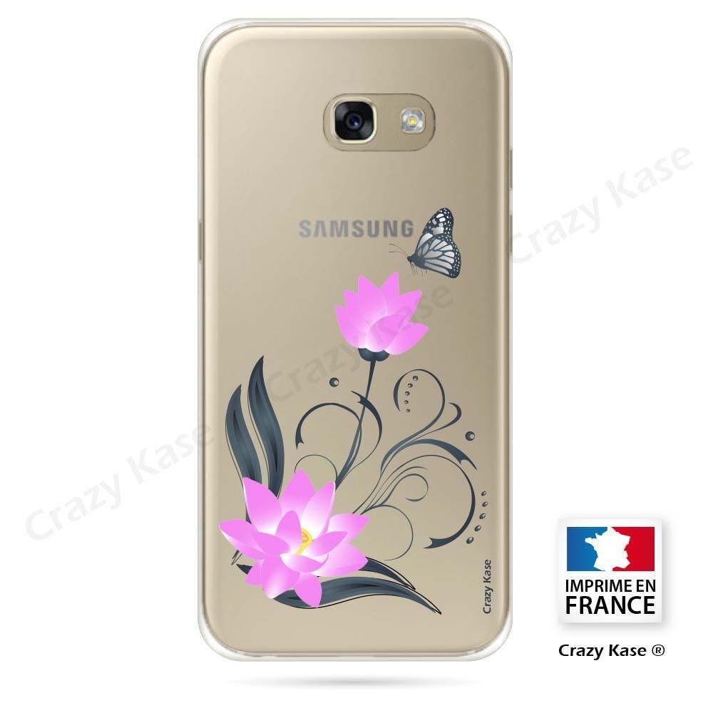 Coque Galaxy A3 (2016) souple motif Fleur de lotus et papillon- Crazy Kase