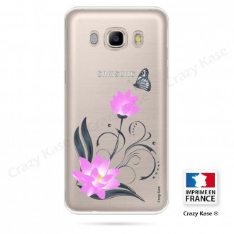 Coque Galaxy J5 (2016) souple motif Fleur de lotus et papillon- Crazy Kase
