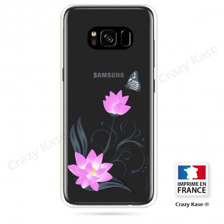 Coque Galaxy S8 souple motif Fleur de lotus et papillon- Crazy Kase