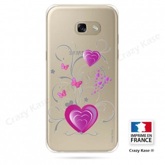 Coque Galaxy A3 (2016) souple motif Cœur et papillon - Crazy Kase