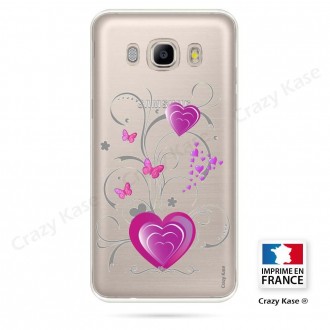 Coque Galaxy J5 (2016) souple motif Cœur et papillon - Crazy Kase