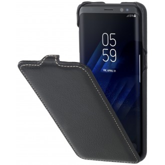 Etui Galaxy S8 UltraSlim noir grainé en cuir véritable - Stilgut