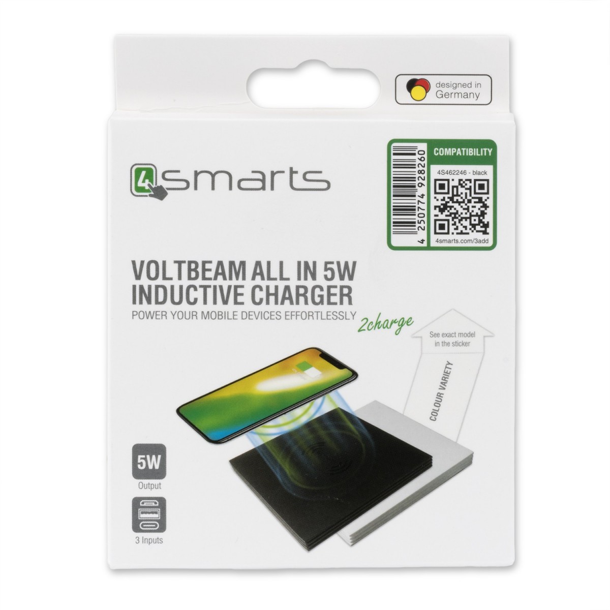 Chargeur sans fil universel à induction Voltbean All In Noir - 4smarts