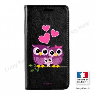 Etui iPhone 8 / 7 noir motif Famille Chouette - Crazy Kase