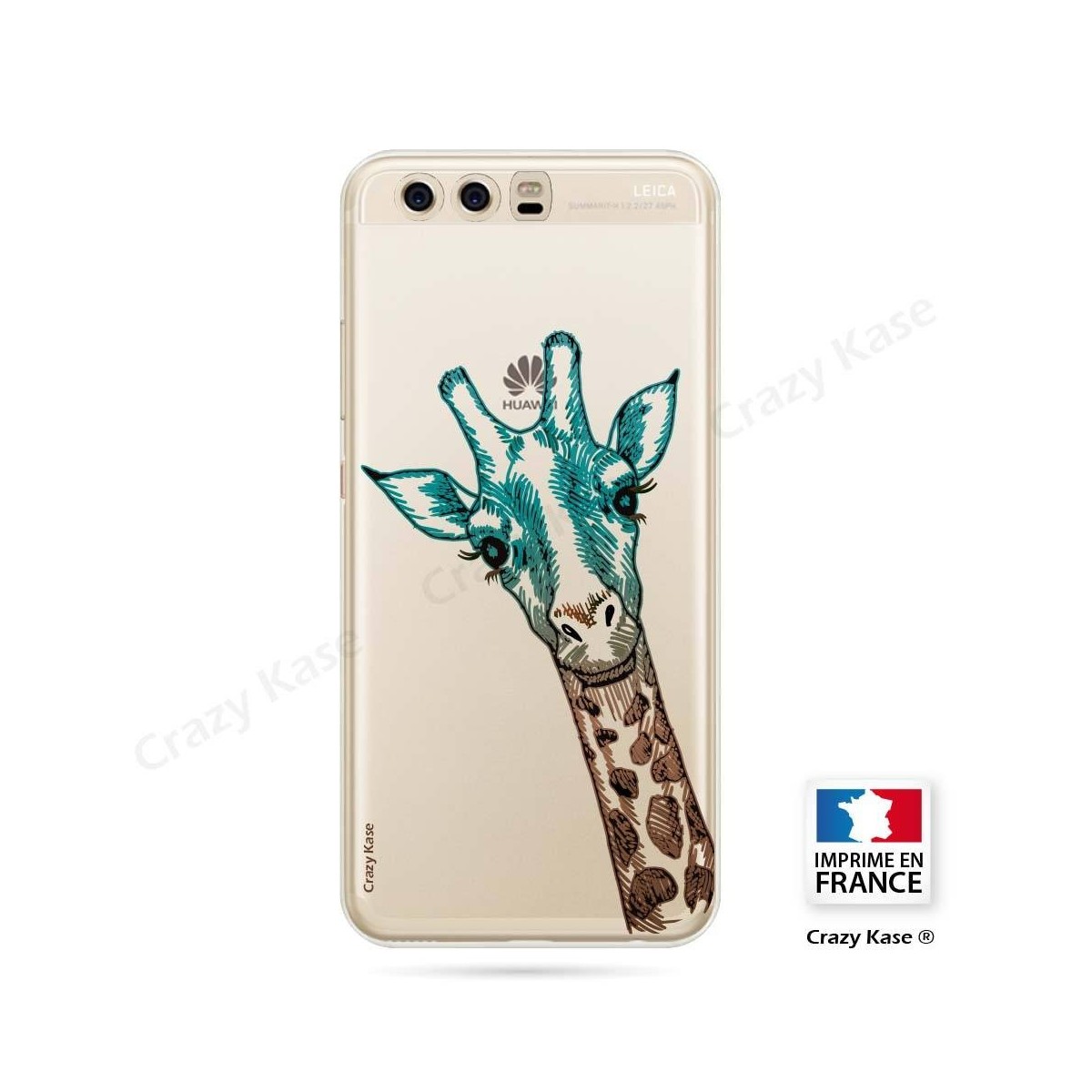 Coque Huawei P10 souple motif Tête de Girafe - Crazy Kase