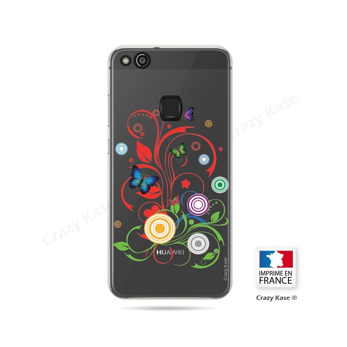 Coque Huawei P10 Lite souple motif Papillons et Cercles - Crazy Kase