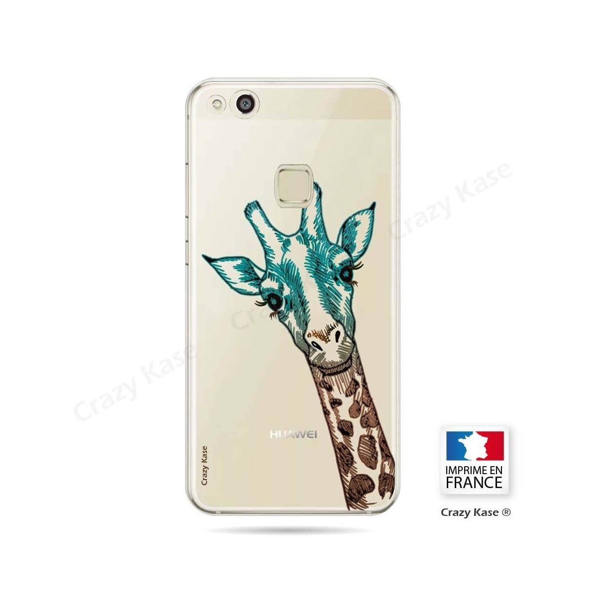 Coque Huawei P10 Lite souple motif Tête de Girafe - Crazy Kase