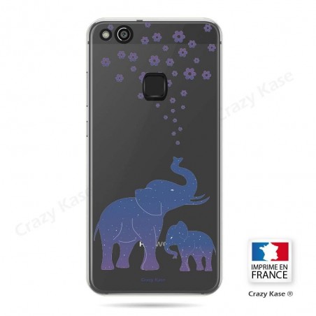 Coque Huawei P10 Lite souple motif Eléphant Bleu - Crazy Kase