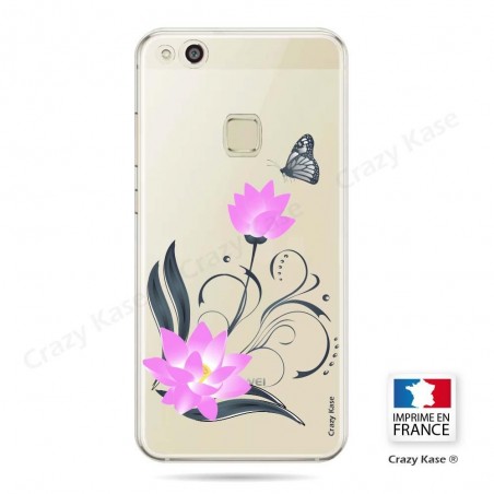 Coque Huawei P10 Lite souple motif Fleur de lotus et papillon- Crazy Kase