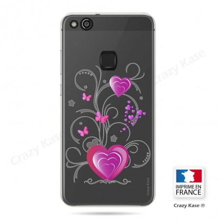 Coque Huawei P10 Lite souple motif Cœur et papillon - Crazy Kase