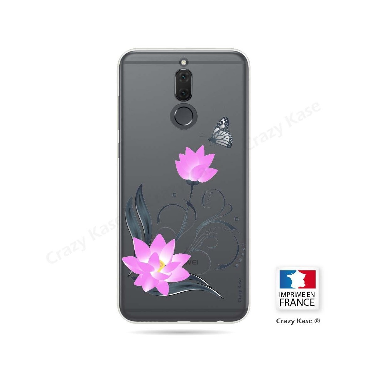 Coque Huawei Mate 10 Lite souple motif Fleur de lotus et papillon- Crazy Kase