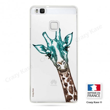 Coque Huawei P9 Lite souple motif Tête de Girafe - Crazy Kase