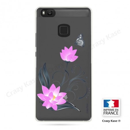 Coque Huawei P9 Lite souple motif Fleur de lotus et papillon- Crazy Kase