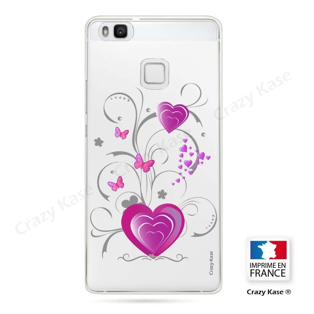 Coque Huawei P9 Lite souple motif Cœur et papillon - Crazy Kase