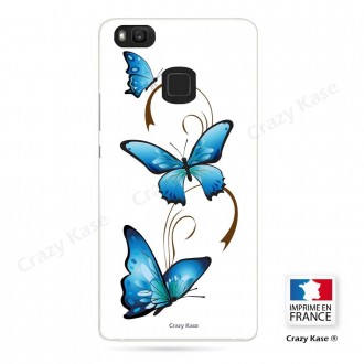 Coque Huawei P9 Lite souple motif Papillon et Arabesque sur fond blanc - Crazy Kase