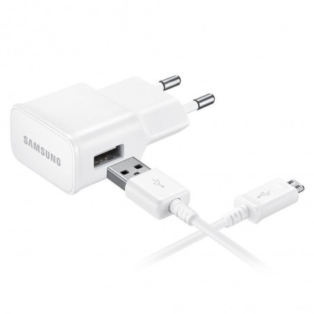 Chargeur secteur USB + cable micro USB Blanc EP-TA20EWE en vrac - Samsung