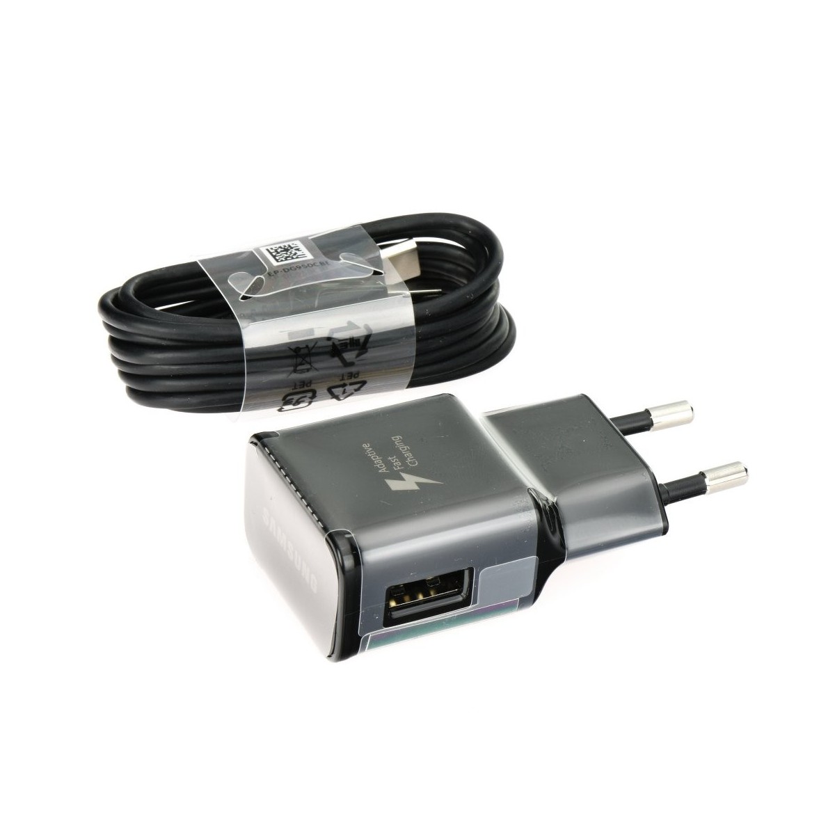 Chargeur secteur USB + cable USB Type-C Noir EP-TA20EBE en vrac - Samsung