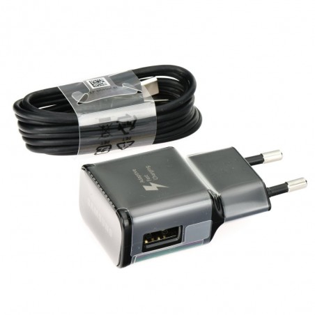 Chargeur secteur USB + cable USB Type-C Noir EP-TA20EBE en vrac - Samsung