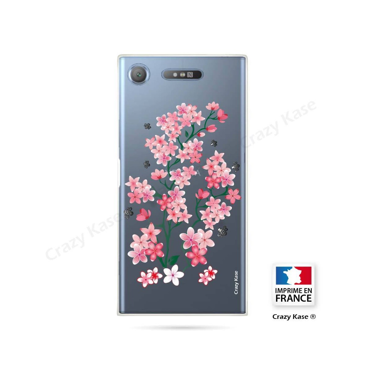 Coque Xperia XZ1 souple motif Fleurs de Sakura - Crazy Kase